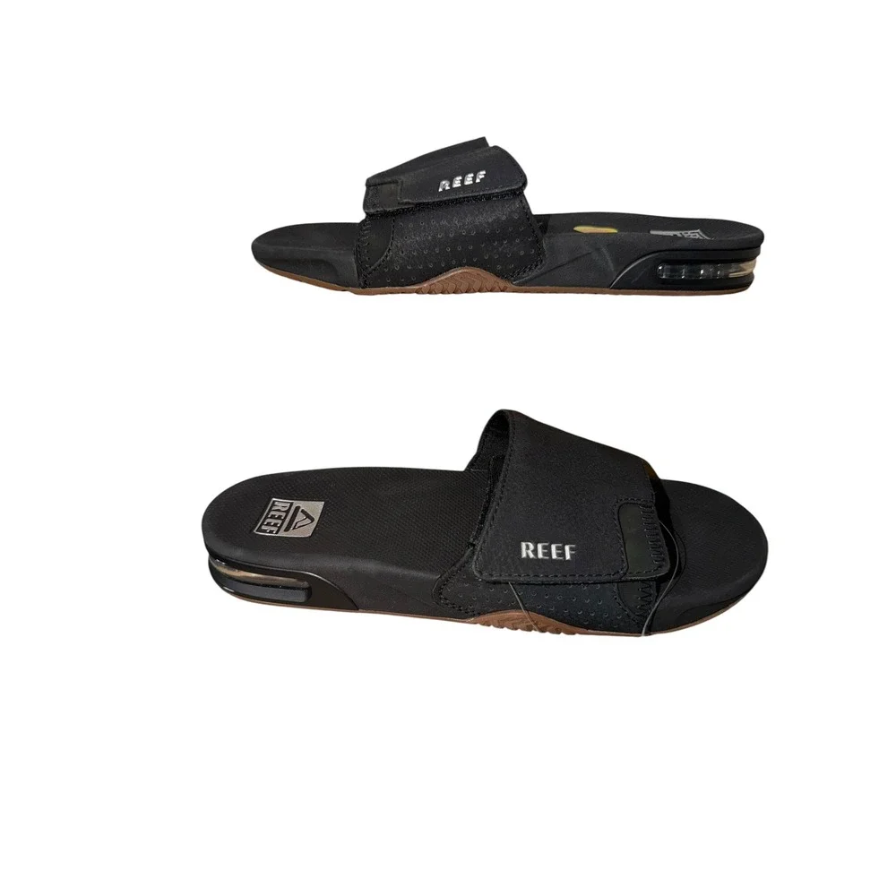 Reef Fanning Slide Mens Black Athletic Sandals Bottle Opener CI3632 Size 7